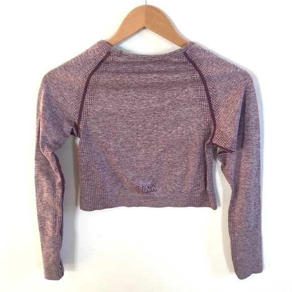 (A2) Pink Victoria's Secret Seamless Workout Cropped Crew Top, Size Medium - Picture 5 of 9